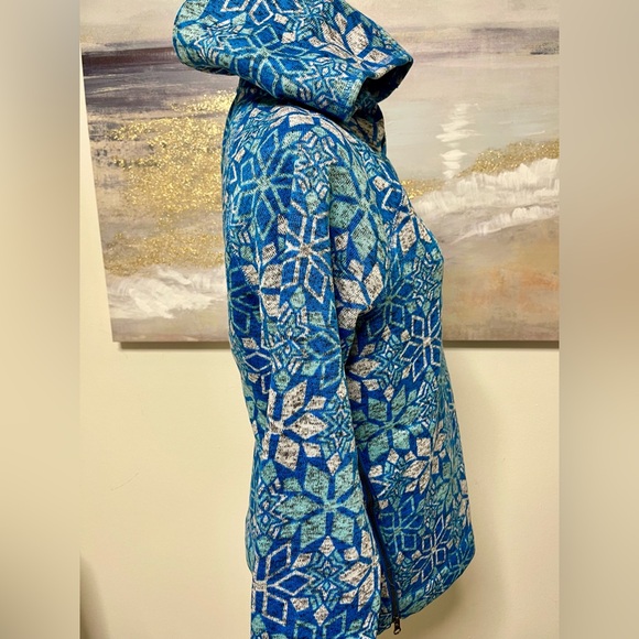 TALBOT Fleece Hoodie, Long Sleeve, Blue/Turquoise Size L - Picture 3 of 13